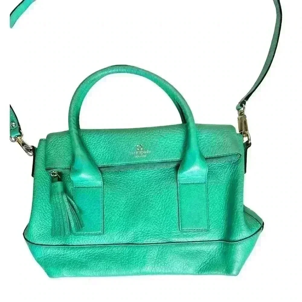 KATE SPADE NEW YORK Southport Avenue Alessa Satchel Green Crossbody Bag